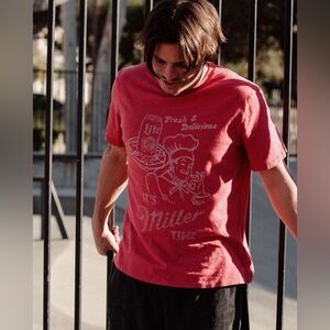 Junk Food x Miller Fresh & Delicious Graphic T-Shirt in Color Licorice Size S